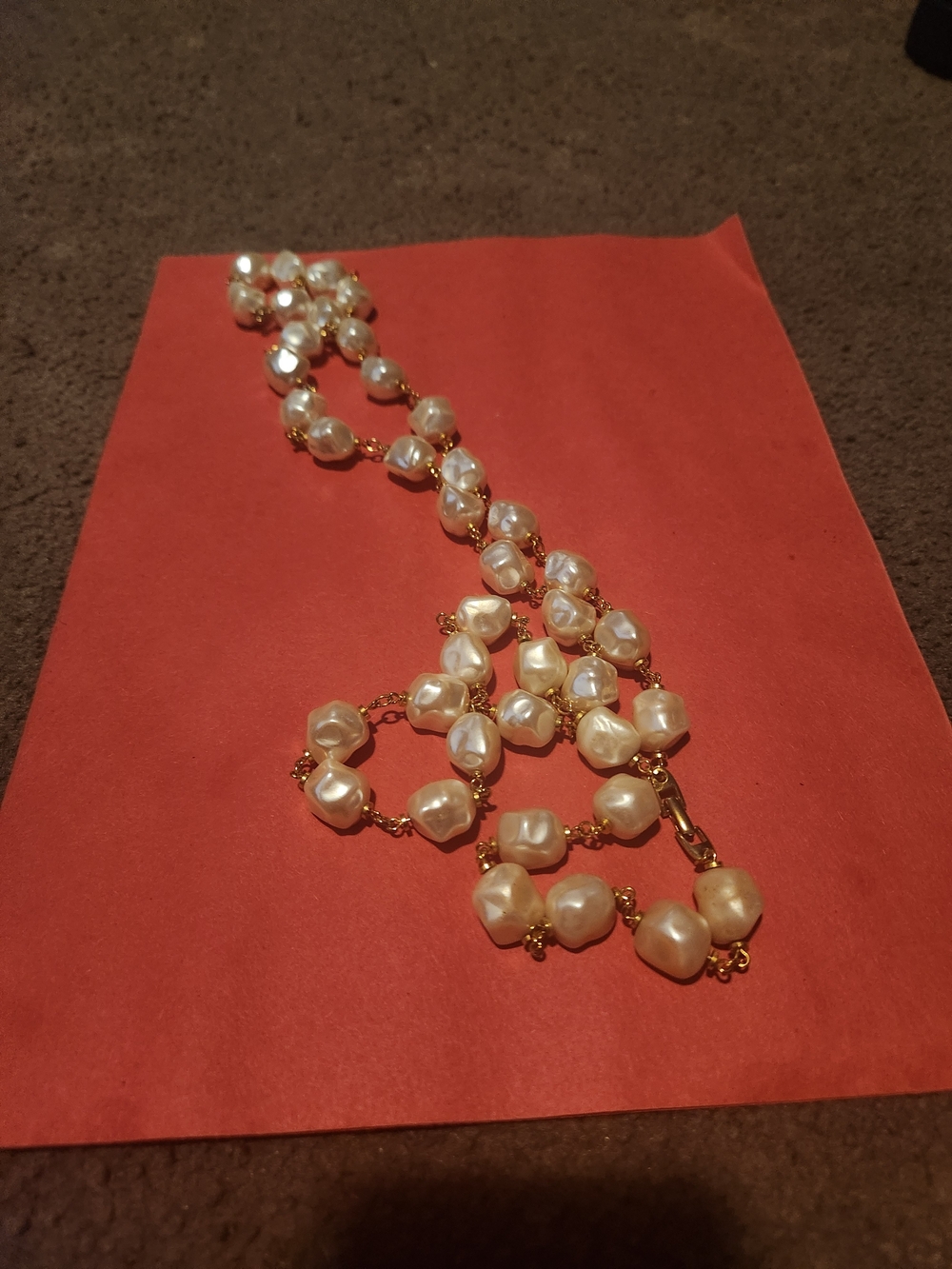 Napier Gold-Tone Necklace with Creamy White Pearlescent Beads - Women Jewelry